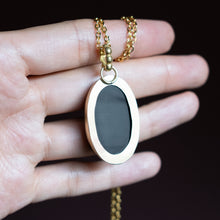 Load image into Gallery viewer, Black Obsidian Brass Pendant
