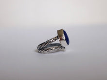 Load image into Gallery viewer, Size 8.5 Lapis Lazuli Crescent Ring