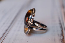 Load image into Gallery viewer, Size 8.5 Tiger's Eye and Citrine Solar Plexus Ring
