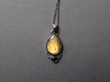 Load image into Gallery viewer, Golden Labradorite and Shungite Amulet