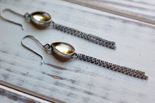 Load image into Gallery viewer, Citrine Chain Dangle Earrings