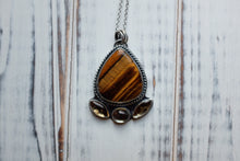 Load image into Gallery viewer, Tiger's Eye and Citrine Solar Plexus Pendant