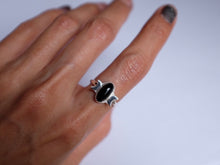 Load image into Gallery viewer, Triple Moon Goddess Onyx ring - Made to order