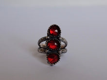 Load image into Gallery viewer, Size 6.75 Triple Garnet Ring
