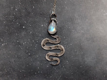 Load image into Gallery viewer, Rainbow Moonstone Snake Amulet