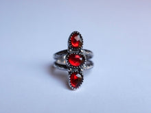 Load image into Gallery viewer, Size 8 Triple Garnet Ring