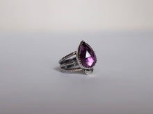 Load image into Gallery viewer, Size 6.5 Faceted Amethyst Crescent Ring