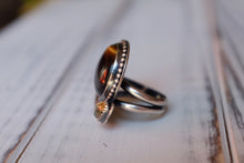 Load image into Gallery viewer, Size 8.5 Tiger's Eye and Citrine Solar Plexus Ring