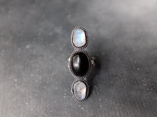 Load image into Gallery viewer, Size 8.5 Shadows and Light Triple Stone Ring