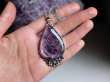 Load image into Gallery viewer, Gem Lepidolite Flowers Pendant