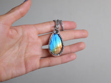Load image into Gallery viewer, Pear Shaped Labradorite Pendant
