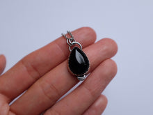 Load image into Gallery viewer, Black Onyx Crescent Moon Pendant - Made to order