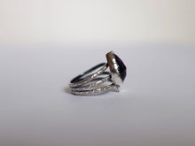Load image into Gallery viewer, Size 6.5 Faceted Amethyst Crescent Ring