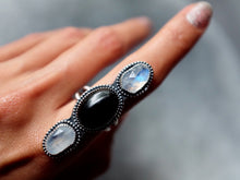 Load image into Gallery viewer, Size 8.5 Shadows and Light Triple Stone Ring