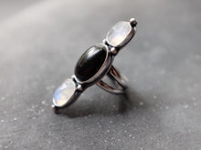 Load image into Gallery viewer, Size 7 Shadows and Light Triple Stone Ring