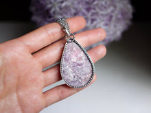 Load image into Gallery viewer, Pear Shaped Gem Lepidolite Pendant 2