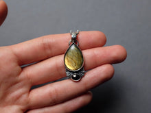 Load image into Gallery viewer, Golden Labradorite and Shungite Amulet