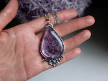 Load image into Gallery viewer, Gem Lepidolite Flowers Pendant