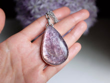 Load image into Gallery viewer, Pear Shaped Gem Lepidolite Pendant 2