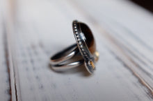 Load image into Gallery viewer, Size 8.5 Tiger's Eye and Citrine Solar Plexus Ring