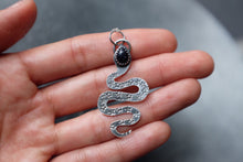 Load image into Gallery viewer, Blue Goldstone Snake Amulet