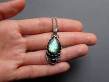 Load image into Gallery viewer, Labradorite and Shungite Amulet