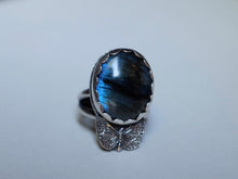 Load image into Gallery viewer, Size 10.5 Labradorite Butterfly Ring
