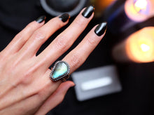 Load image into Gallery viewer, Size 9 Labradorite coffin ring