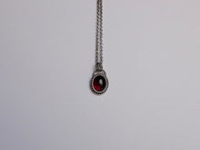 Load image into Gallery viewer, Oval Beaded Garnet Pendant