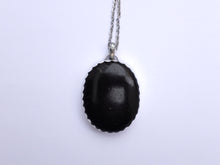 Load image into Gallery viewer, Black Tourmaline Pendant - Floral bail