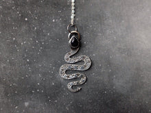 Load image into Gallery viewer, Blue Goldstone Snake Amulet