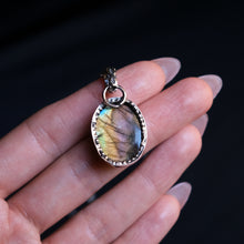 Load image into Gallery viewer, Labradorite Open Back Pendant 2