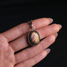 Load image into Gallery viewer, Labradorite Open Back Pendant 2