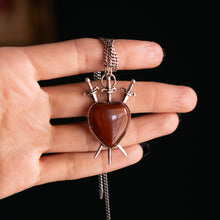 Load image into Gallery viewer, Carnelian Three of Swords Pendant
