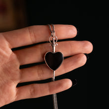 Load image into Gallery viewer, Black Onyx Heart Sword Pendant
