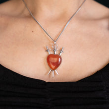 Load image into Gallery viewer, Carnelian Three of Swords Pendant 2

