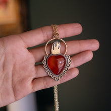 Load image into Gallery viewer, Carnelian Sacred Heart Pendant
