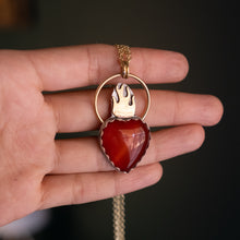 Load image into Gallery viewer, Carnelian Sacred Heart Pendant 2
