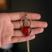 Load image into Gallery viewer, Carnelian Sacred Heart Pendant 2
