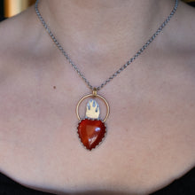 Load image into Gallery viewer, Carnelian Sacred Heart Pendant 2
