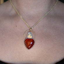 Load image into Gallery viewer, Carnelian Sacred Heart Pendant 2
