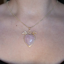 Load image into Gallery viewer, Rose Quartz Floral Pendant
