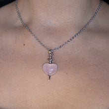 Load image into Gallery viewer, Rose Quartz Sword Pendant
