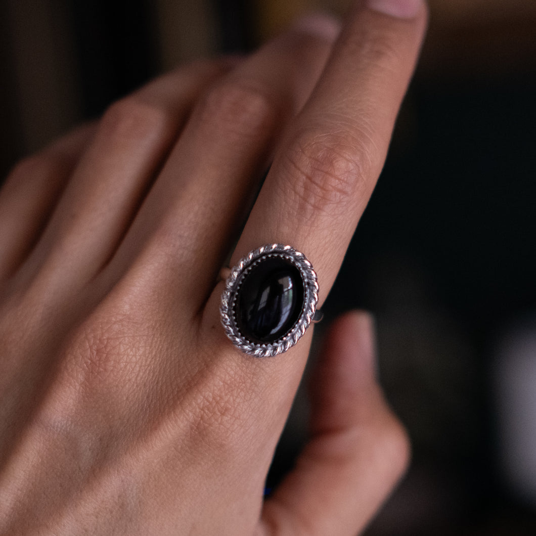 Size 7.75 Black Onyx Ring