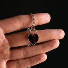 Load image into Gallery viewer, Black Onyx Heart Lock Pendant
