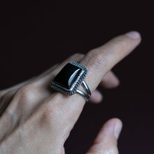 Load image into Gallery viewer, Size 8.5 Black Tourmaline Ring
