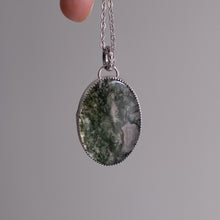 Load image into Gallery viewer, Moss Agate Open Back Pendant
