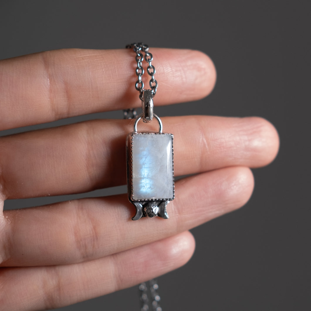 Triple Moon Moonstone Pendant
