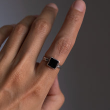Load image into Gallery viewer, Size 8 Black Onyx Square Ring
