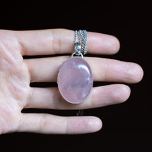 Load image into Gallery viewer, Open Back Rose Quartz Pendant
